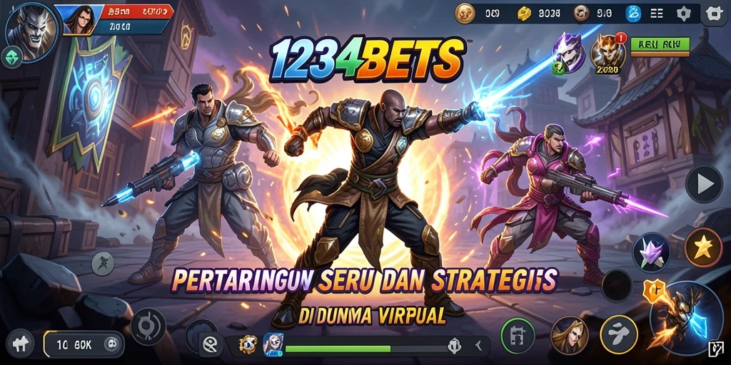 Tampilan pertarungan seru dalam gameplay 1234BETS.
