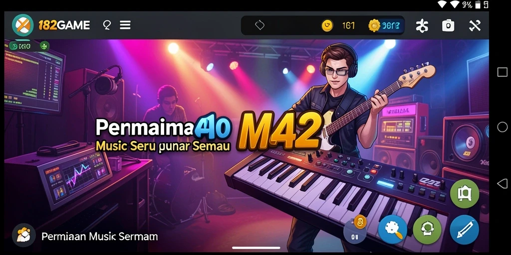 Tampilan gameplay 182GAME dengan berbagai lagu dan tantangan menarik.