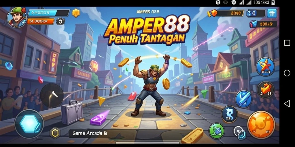 Tampilan gameplay menantang dan seru dari AMPER88.