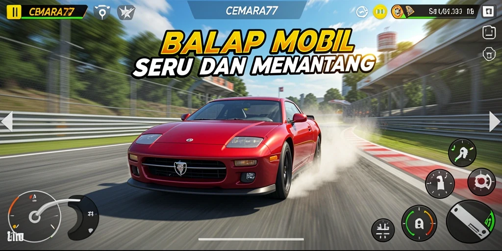 Tangkapan layar CEMARA77 menunjukkan aksi balap yang mendebarkan.
