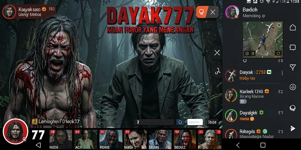 Tampakan gameplay menegangkan di DAYAK777 saat menghadapi makhluk horor.