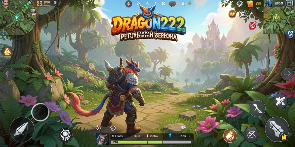 Tampilan aksi seru dalam gameplay Open World DRAGON222.