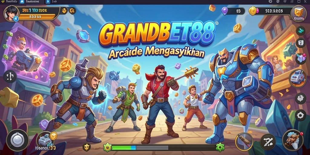 Tampilan menarik gameplay <strong>GRANDBET88</strong> dalam suasana Arcade.