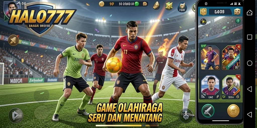 Screenshot utama HALO777 menampilkan aksi olahraga yang mendebarkan.