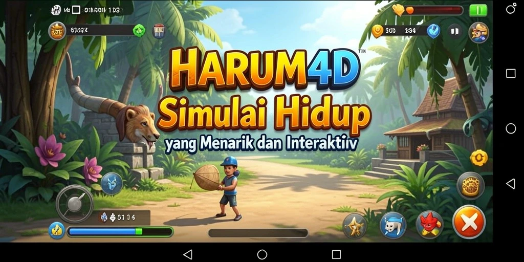 Screenshot menunjukkan gameplay interaktif dan menarik di HARUM4D.