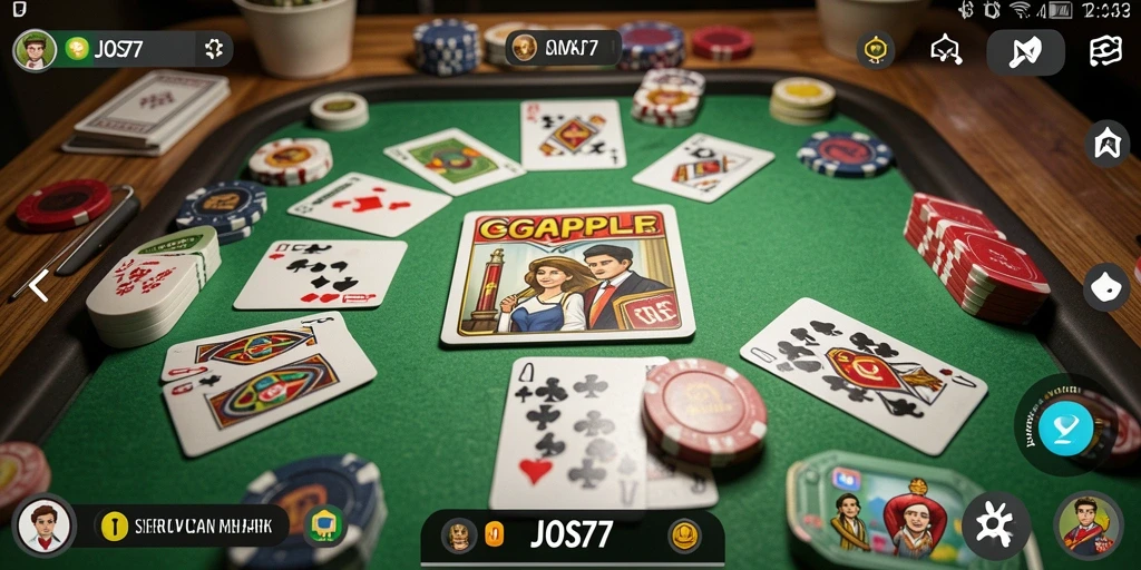Tampilan menarik dari gameplay Gaple di JOS77.