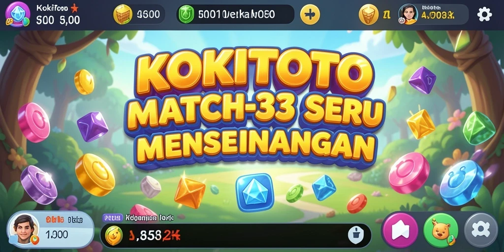 Tampilan gameplay seru KOKITOTO dengan berbagai level Match-3.