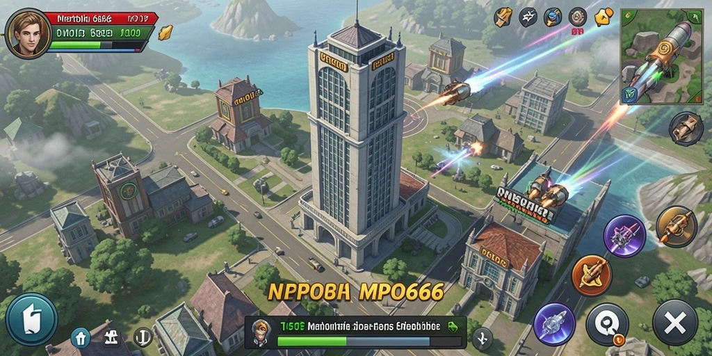 Gameplay seru MPO666 dengan menara pertahanan melawan gelombang musuh.