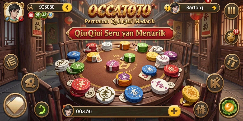 Screenshot gameplay OCATOTO menampilkan serunya permainan QiuQiu.