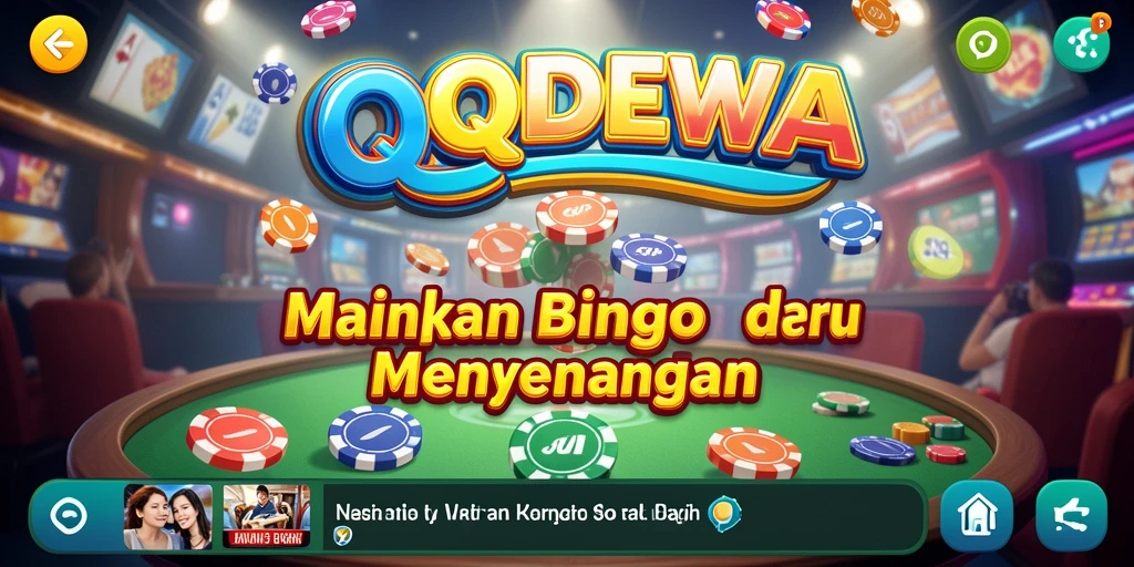 Tampilan antarmuka QQDEWA yang menarik dengan gameplay Bingo yang seru.