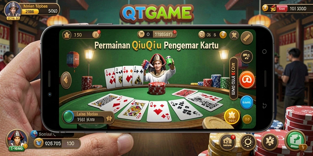 Tampilan gameplay menarik dari QTGAME yang menggugah semangat bermain QiuQiu.