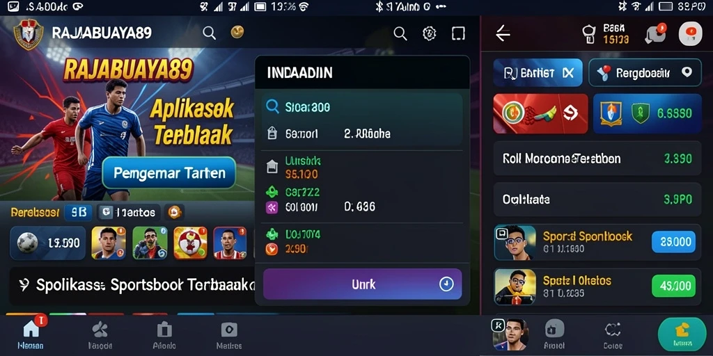 Tampilan menarik gameplay RAJABUAYA89 di dalam aplikasi Sportsbook.