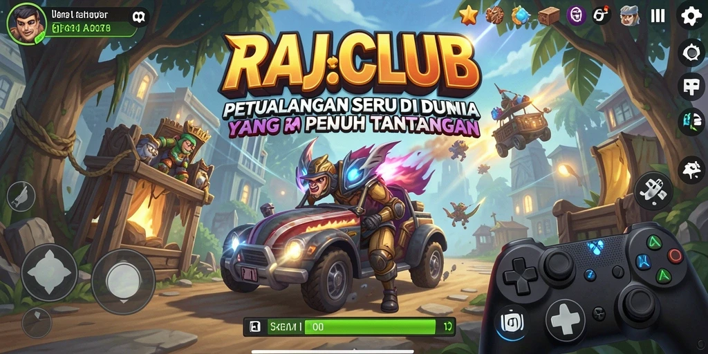 Gameplay seru RAJACLUB yang menantang di berbagai lokasi.