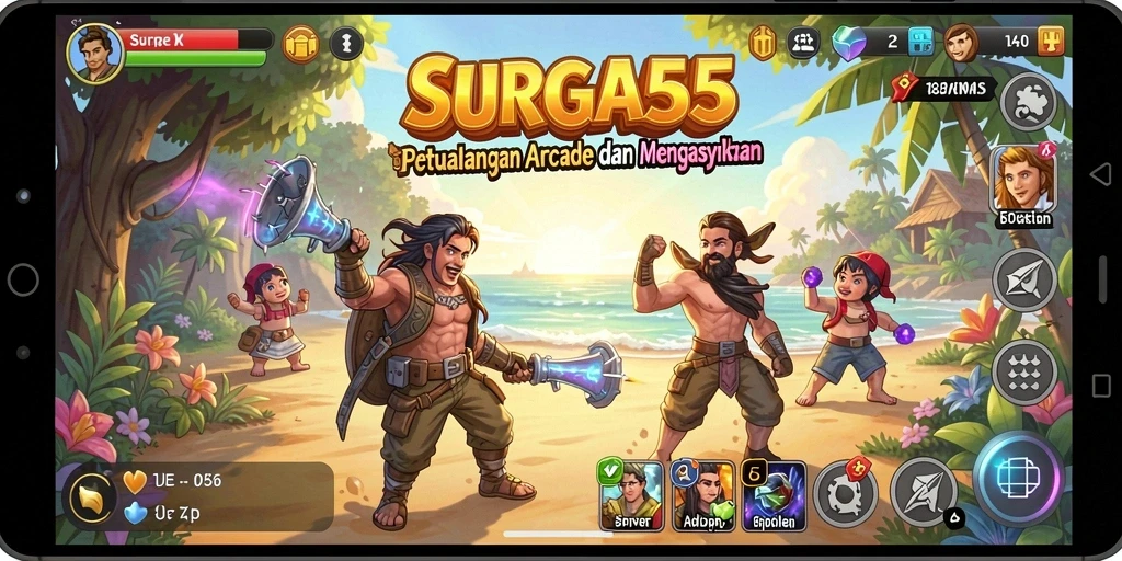 Tangkapan layar utama SURGA55 menunjukkan gameplay yang seru dan penuh aksi.